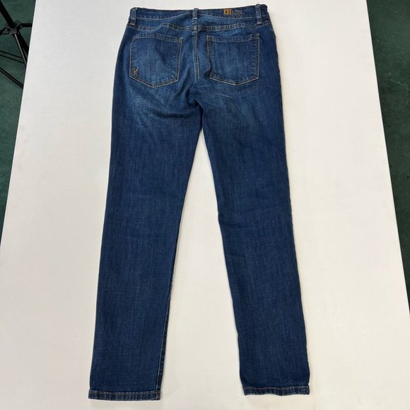 Kut From The Kloth Womens Katy Boyfriend Jeans Blue Whiskered Dark Wash Denim 2 - Picture 4 of 10